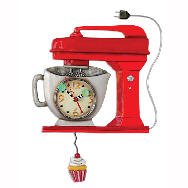 Vintage Mixer Red Pendulum Clock