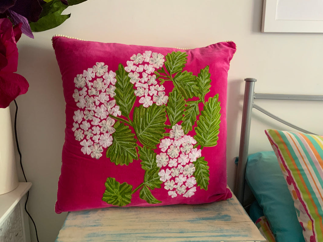 Pink Hydrangea Cushion