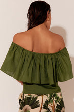 Load image into Gallery viewer, Bronte Linen Top Green
