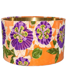 Load image into Gallery viewer, Orange &amp; purple flower Velvert Drum lampshade 40 cm
