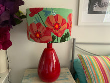 Load image into Gallery viewer, Mint &amp; red poppies Velvert lampshade 40cm
