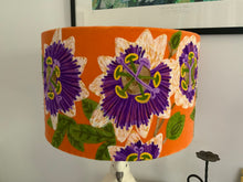 Load image into Gallery viewer, Orange &amp; purple flower Velvert Drum lampshade 40 cm

