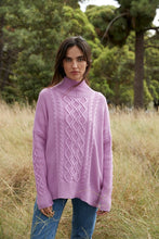 Load image into Gallery viewer, Augusta Wool Cable Sweater - Cherry Blossom
