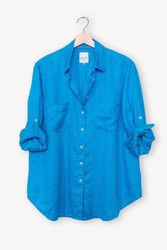 Electric Blue Linen Shirt