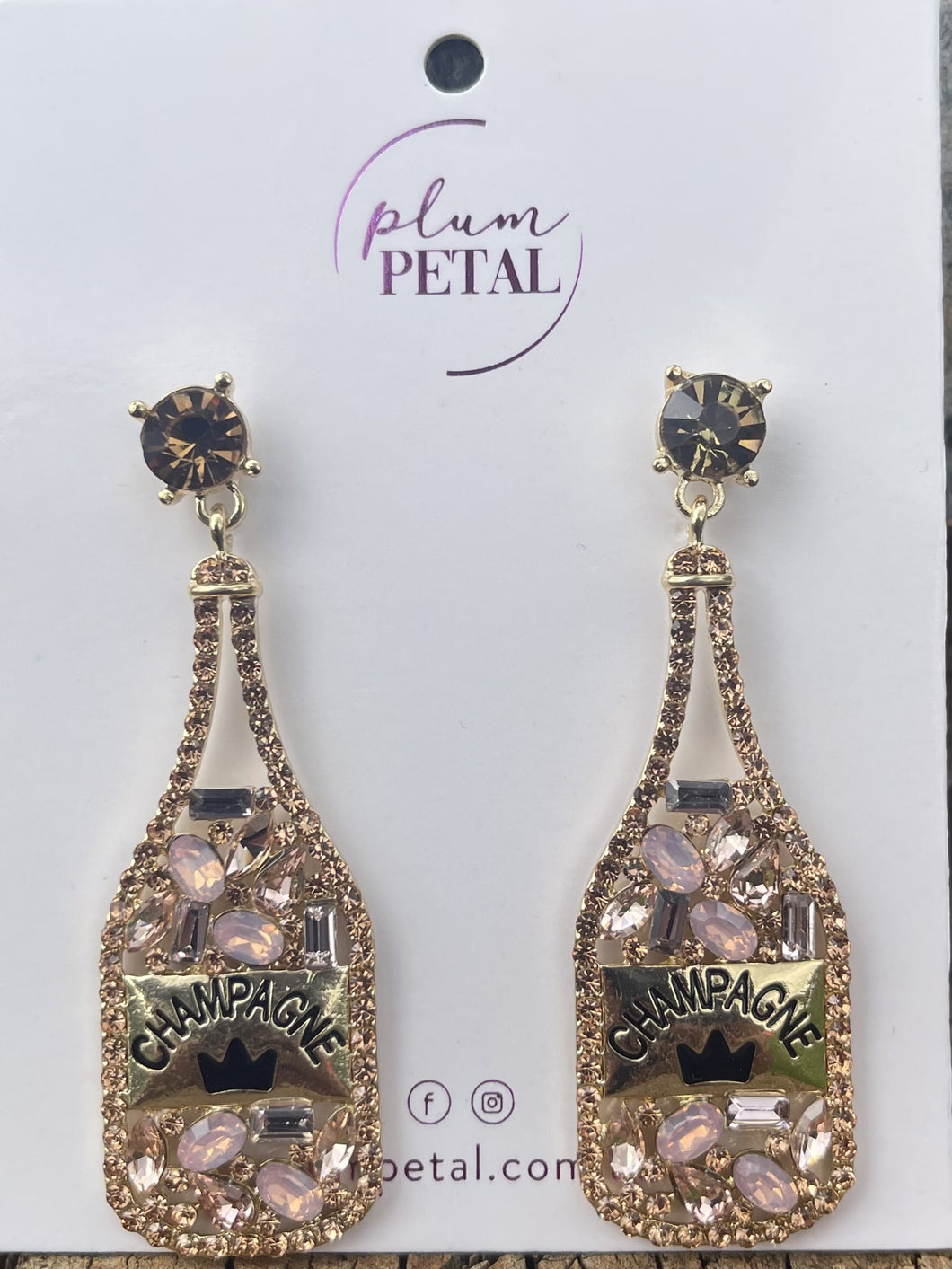 Sparkling Gold Champagne Earring