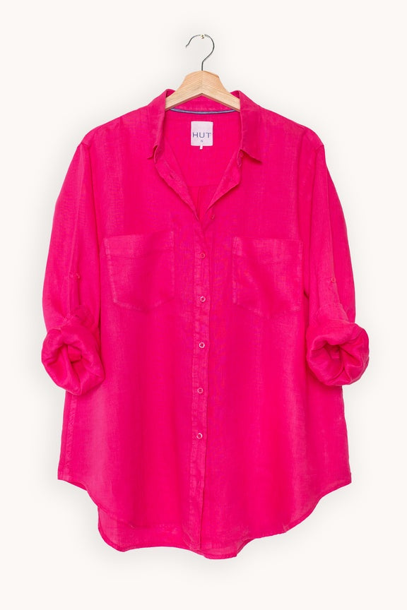 Fruity Pink Linen Shirt