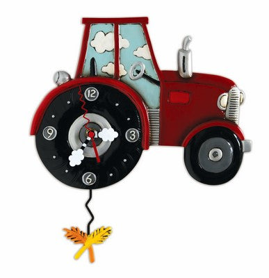 Red Tractor Pendulum Clock