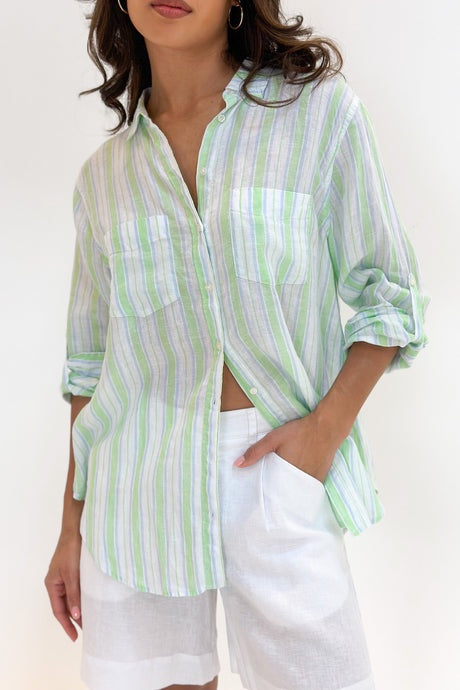 Garden Party Stripe Linen Shirt