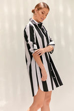 Load image into Gallery viewer, Maree Wide Stripe Linen Shirt Dress
